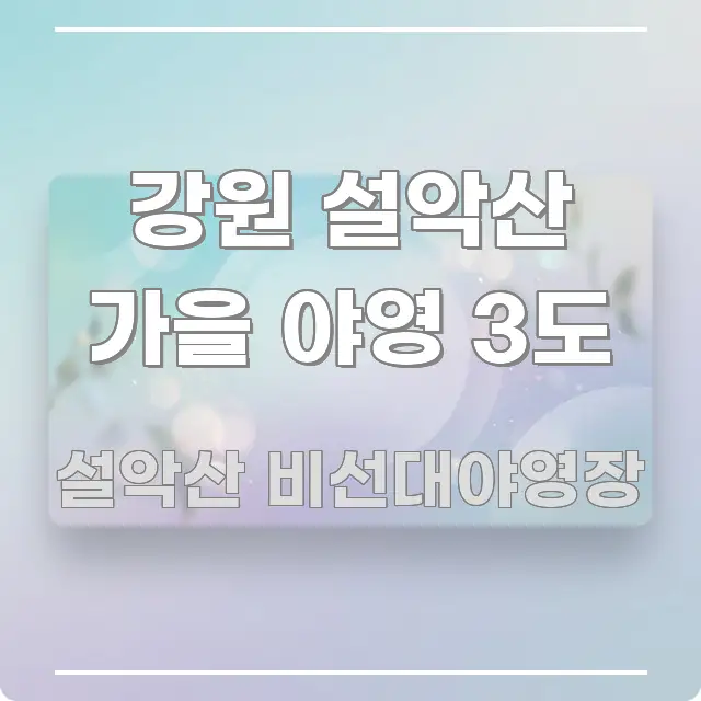강원 설악산 가을 야영 3도 간결하고 명료한 텍스트 중심 디자인 표지