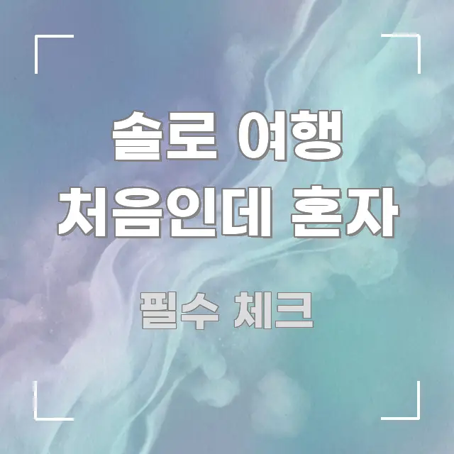솔로 여행 처음인데 혼자 핵심 개념을 담은 읽기 좋은 정보 카드