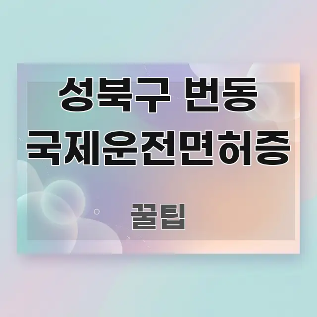 성북구 번동 국제운전면허증 핵심 요점 중심의 타이포그래피 블로그 표지 - 독자 이해를 위한 이미지