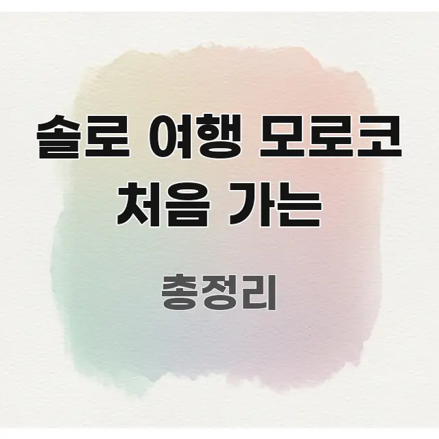솔로 여행 모로코 처음 가는 효율적으로 구성된 정보 요약 포스터 - 참고용 이미지