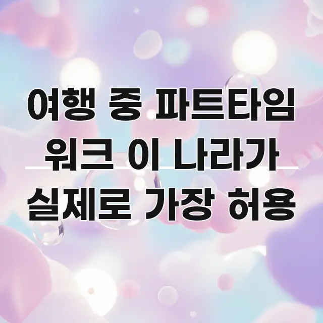 여행 중 파트타임 워크 이 나라가 실제로 가장 허용 신뢰할 수 있는 정보를 담은 정보 전달형 표지 이미지 - 독자 이해를 위한 이미지