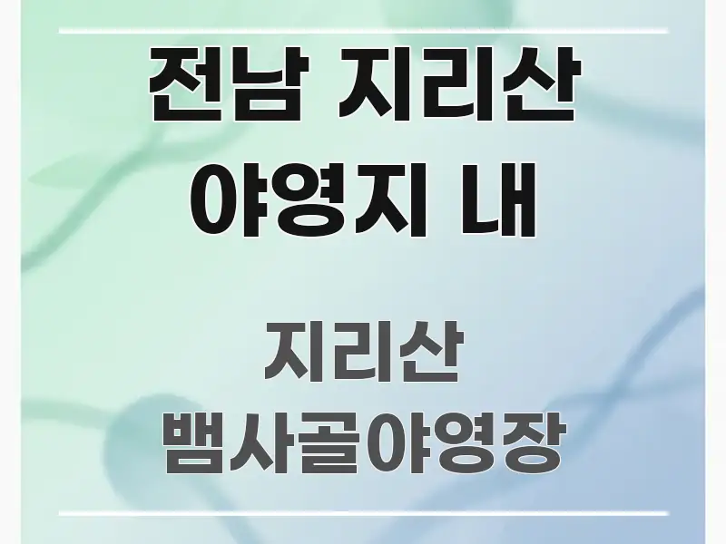 전남 지리산 야영지 내 꼭 알아야 할 정보를 담은 포스트 대표 비주얼 이미지 - 설명을 돕는 이미지