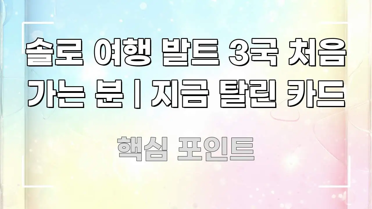 솔로 여행 발트 3국 처음 가는 분 | 지금 탈린 카드 핵심 정보를 압축한 가독성 높은 정보 이미지 - 내용 요약을 위한 이미지