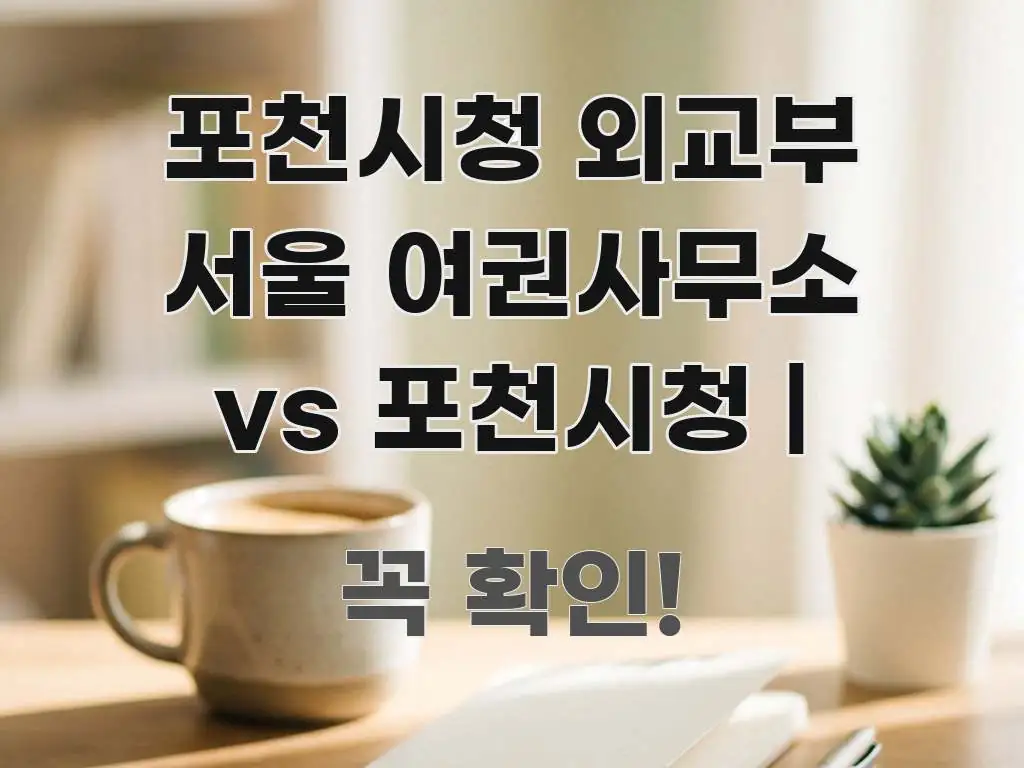 포천시청 외교부 서울 여권사무소 vs 포천시청 | 이해하기 쉬운 정보 요약 인포그래픽 이미지 - 본문 내용과 연관된 이미지