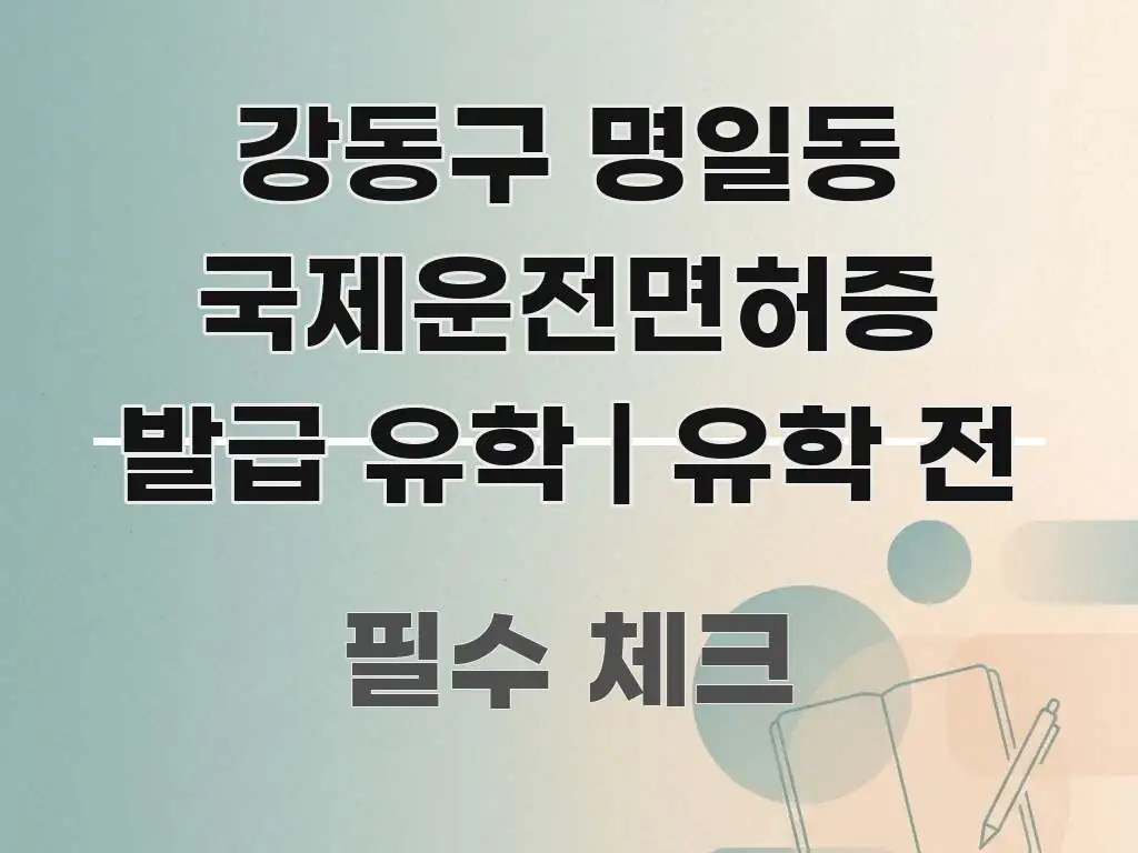 강동구 명일동 국제운전면허증 발급 유학 | 유학 전 심플하고 명확하게 정리한 포스트 대표 비주얼 이미지