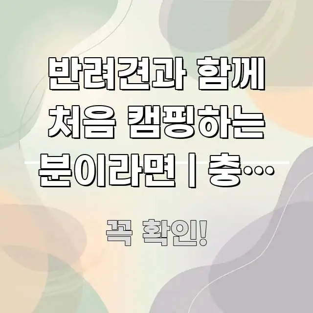반려견과 함께 처음 캠핑하는 분이라면 | 충북 청원 꼭 알아야 할 정보를 담은 글 소개 썸네일 이미지 - 독자 이해를 위한 이미지