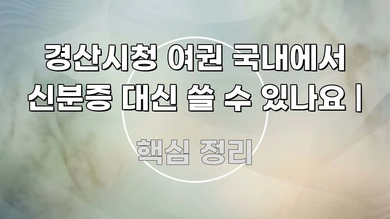 경산시청 여권 국내에서 신분증 대신 쓸 수 있나요 | 검증된 정보로 구성된 블로그 대표 이미지 - 독자 이해를 위한 이미지