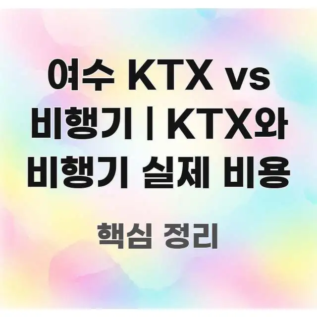 여수 KTX vs 비행기 | KTX와 비행기 실제 비용 실생활에 도움되는 모던 카드뉴스 디자인