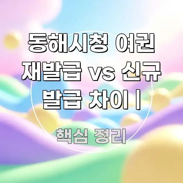 동해시청 여권 재발급 vs 신규 발급 차이 | 실생활에 도움되는 모던 카드뉴스 디자인 - 활용 예시 이미지