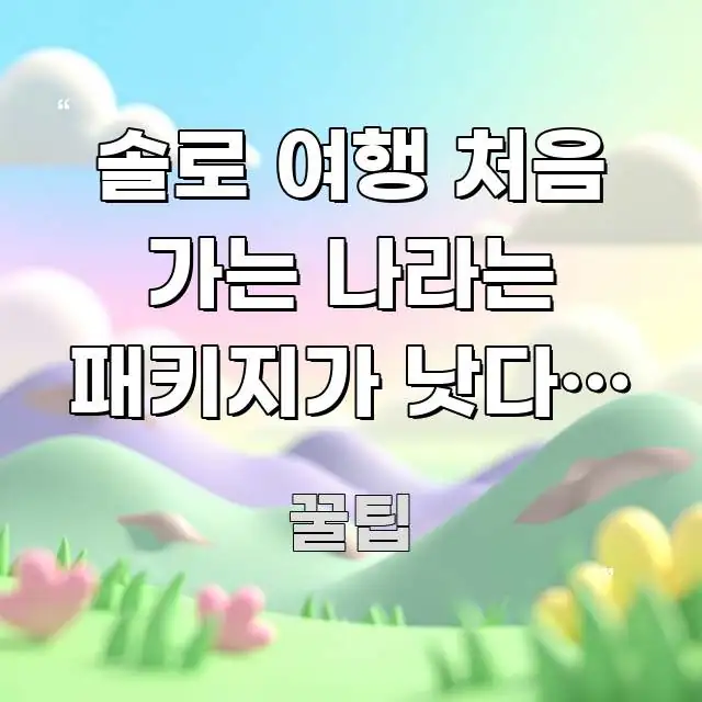 솔로 여행 처음 가는 나라는 패키지가 낫다는 말 | 빠르게 이해할 수 있는 읽기 좋은 정보 카드