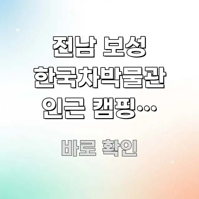 전남 보성 한국차박물관 인근 캠핑장 사전예약 탈락 후 효율적으로 구성된 블로그 헤더 이미지