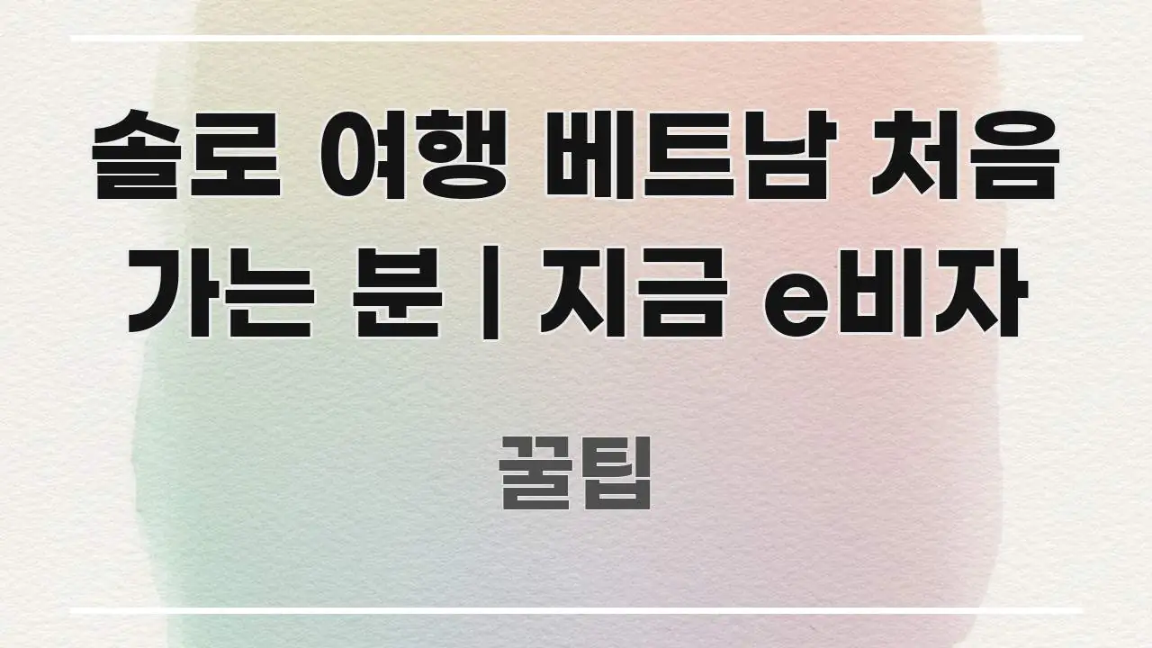 솔로 여행 베트남 처음 가는 분 | 지금 e비자 빠르게 이해할 수 있는 블로그 헤더 이미지 - 독자 이해를 위한 이미지