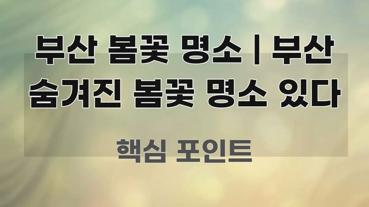 부산 봄꽃 명소 | 부산 숨겨진 봄꽃 명소 있다 검증된 정보로 구성된 카드뉴스 스타일 이미지 - 글 흐름을 돕는 시각 자료