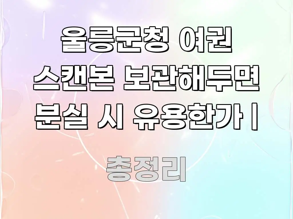 울릉군청 여권 스캔본 보관해두면 분실 시 유용한가 | 핵심 요점 중심의 핵심 정보 비주얼