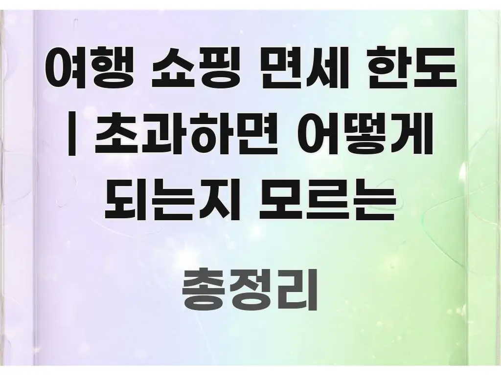 여행 쇼핑 면세 한도 | 초과하면 어떻게 되는지 모르는 주요 흐름을 설명한 블로그 포스트 커버 이미지 - 본문 내용과 연관된 이미지