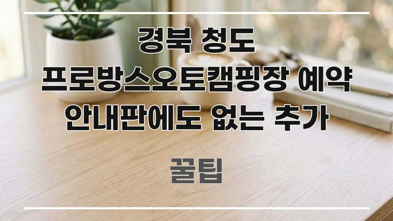 경북 청도 프로방스오토캠핑장 예약 안내판에도 없는 추가 핵심 정보 중심의 콘텐츠 요약 표지 이미지 - 독자 이해를 위한 이미지
