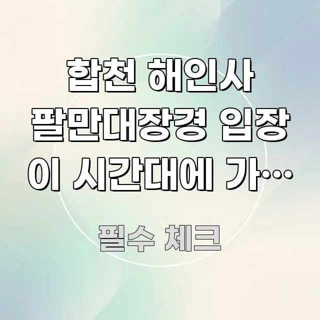 합천 해인사 팔만대장경 입장 이 시간대에 가면 안내 한 번에 이해되는 모던 카드뉴스 디자인 - 글 흐름을 돕는 시각 자료