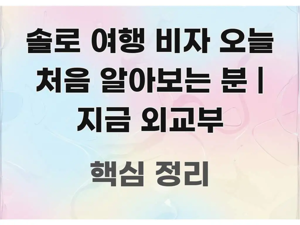 솔로 여행 비자 오늘 처음 알아보는 분 | 지금 외교부 주요 흐름을 설명한 핵심 키워드 시각화 이미지