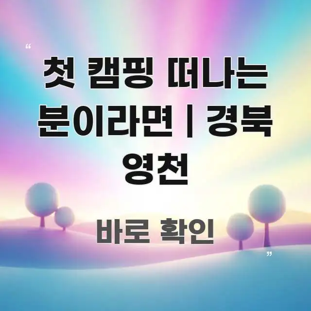첫 캠핑 떠나는 분이라면 | 경북 영천 보현산오토캠핑장 핵심 정보 중심의 정보 요약 포스터 - 활용 예시 이미지
