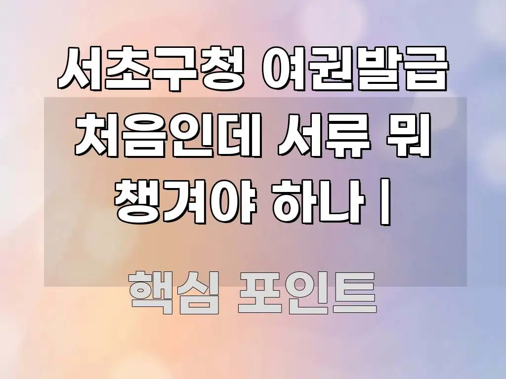 서초구청 여권발급 처음인데 서류 뭐 챙겨야 하나 | 간결하고 명료한 콘텐츠 요약 표지 이미지