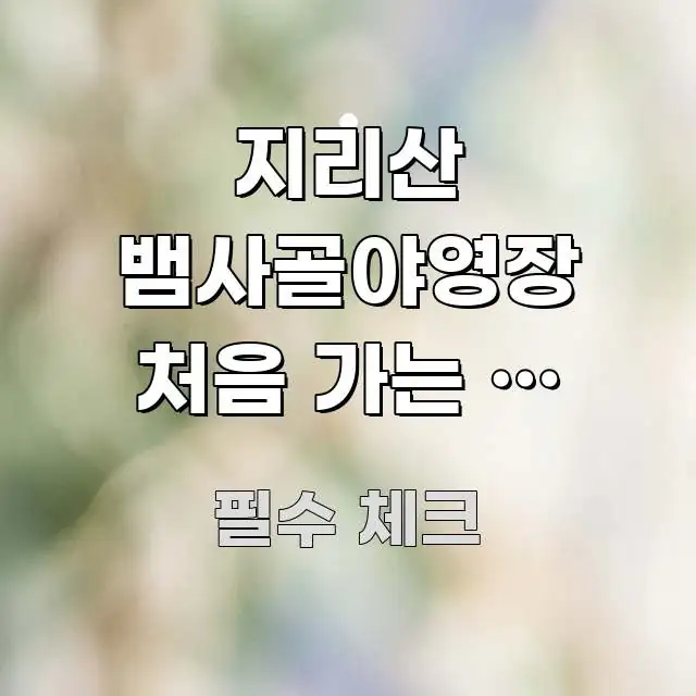 지리산 뱀사골야영장 처음 가는 분 가이드 | 전남 심플하고 명확하게 정리한 읽기 좋은 정보 카드 - 설명을 돕는 이미지
