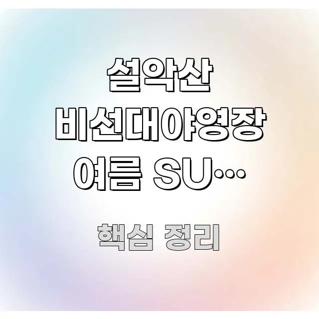 설악산 비선대야영장 여름 SUV 가능한지 | 강원 흥미롭게 구성한 정보 요약 포스터 - 참고용 이미지