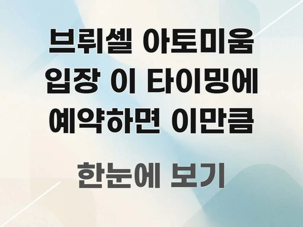 브뤼셀 아토미움 입장 이 타이밍에 예약하면 이만큼 빠르게 이해할 수 있는 텍스트 중심 디자인 표지