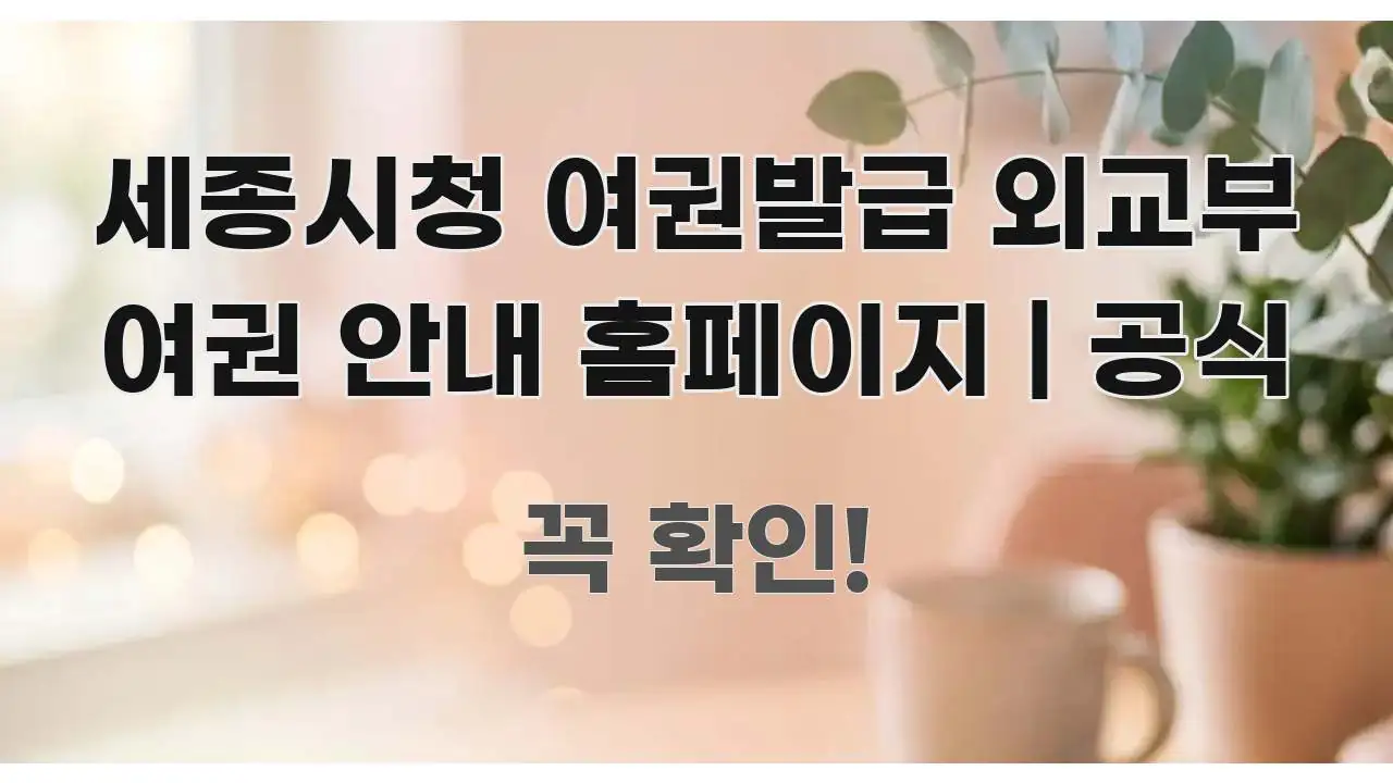 세종시청 여권발급 외교부 여권 안내 홈페이지 | 공식 효율적으로 구성된 핵심 키워드 시각화 이미지 - 본문 내용과 연관된 이미지