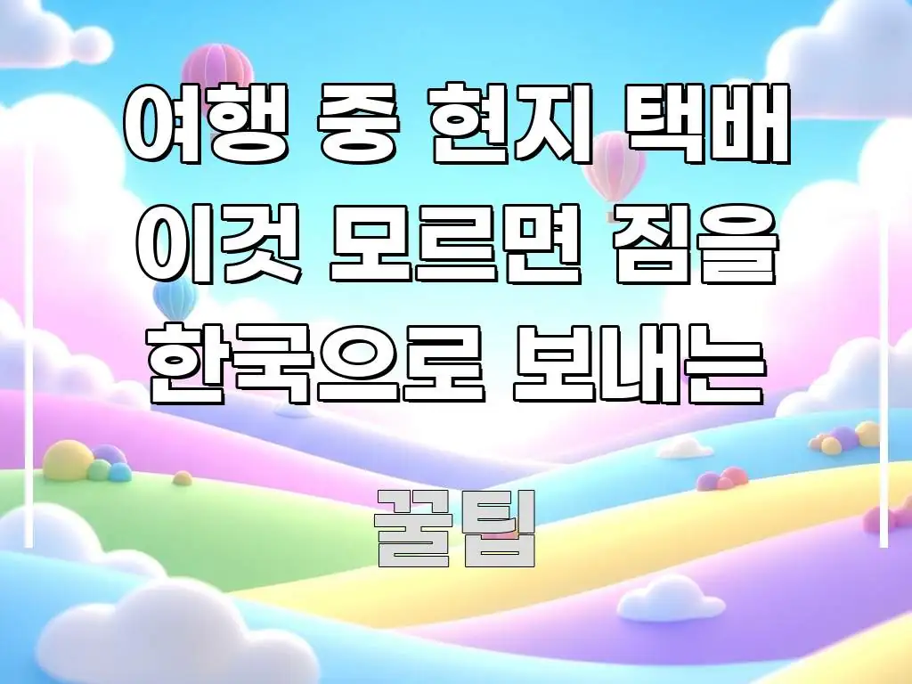 여행 중 현지 택배 이것 모르면 짐을 한국으로 보내는 심플하고 명확하게 정리한 심플 타이포그래피 표지 - 본문 내용과 연관된 이미지