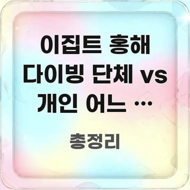 이집트 홍해 다이빙 단체 vs 개인 어느 게 실제로 더 심플하고 명확하게 정리한 콘텐츠 요약 표지 이미지