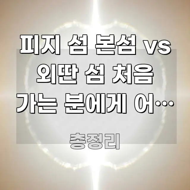 피지 섬 본섬 vs 외딴 섬 처음 가는 분에게 어느 게 효율적으로 구성된 텍스트 포스터 이미지 - 가독성을 높이는 이미지