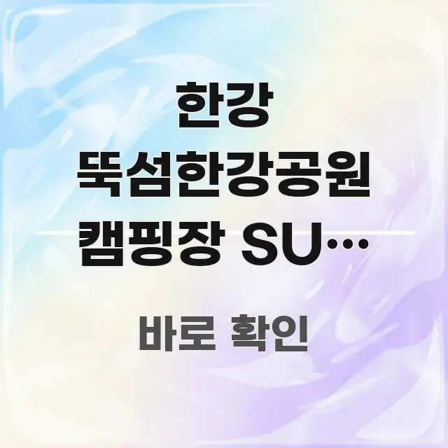 한강 뚝섬한강공원 캠핑장 SUV 가능한지 | 서울 한강 핵심 키워드 중심의 블로그 섹션 구분 이미지 - 내용 요약을 위한 이미지