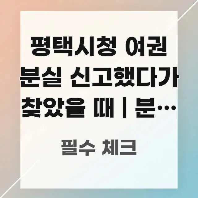 평택시청 여권 분실 신고했다가 찾았을 때 | 분실 신고 한눈에 보기 좋게 요약한 콘텐츠 요약 표지 이미지 - 활용 예시 이미지