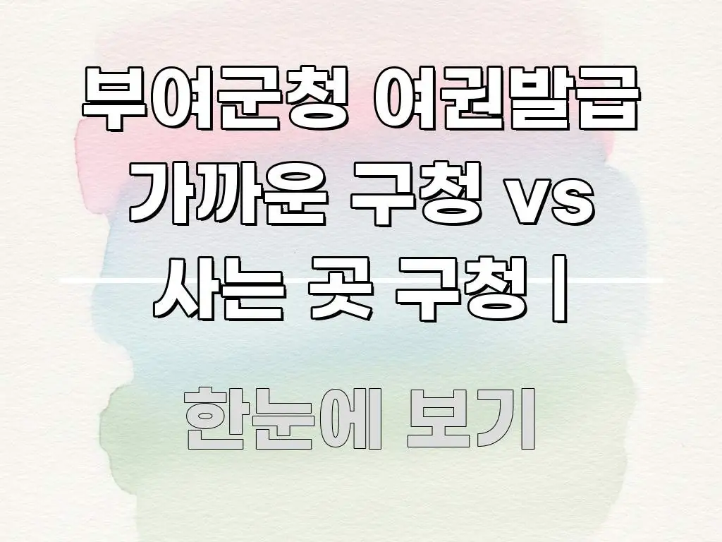 부여군청 여권발급 가까운 구청 vs 사는 곳 구청 | 효율적으로 구성된 텍스트 중심 디자인 표지