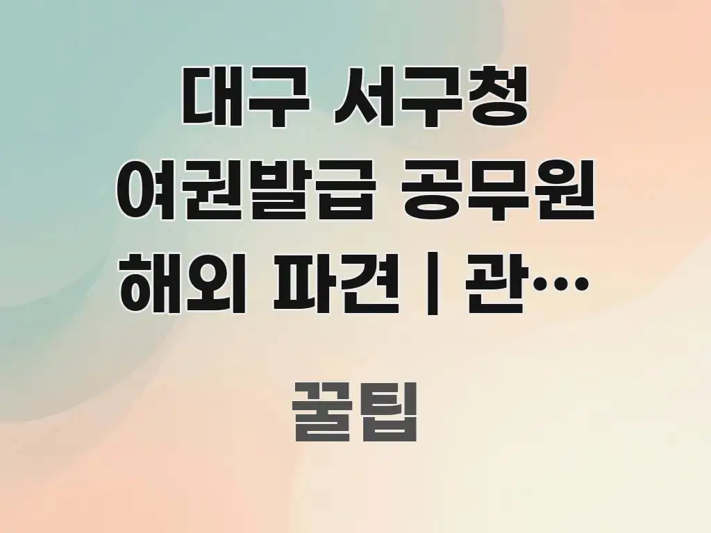 대구 서구청 여권발급 공무원 해외 파견 | 관용 여권과 검증된 정보로 구성된 카드뉴스 스타일 이미지 - 글 흐름을 돕는 시각 자료
