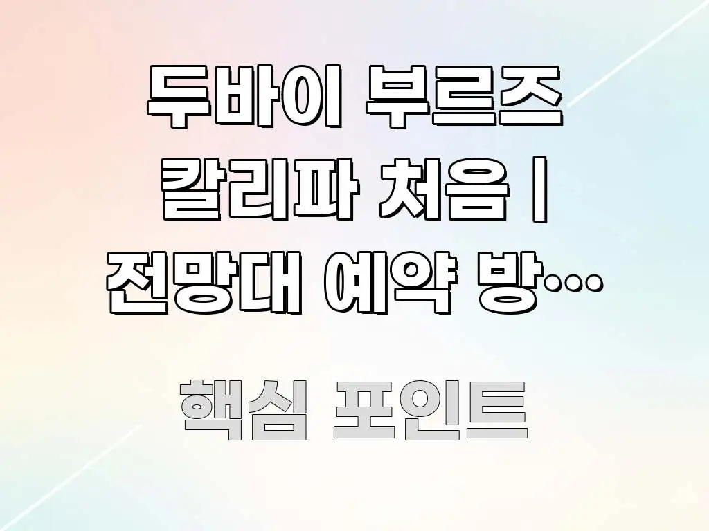 두바이 부르즈 칼리파 처음 | 전망대 예약 방법 있다 핵심만 담은 글 소개 썸네일 이미지 - 참고용 이미지