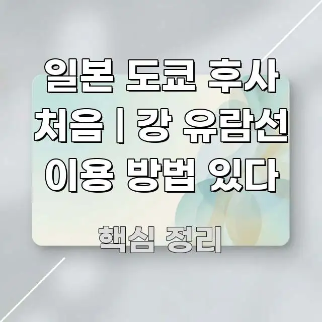 일본 도쿄 후사 처음 | 강 유람선 이용 방법 있다 요점만 뽑아낸 정보 카드 디자인 이미지 - 가독성을 높이는 이미지