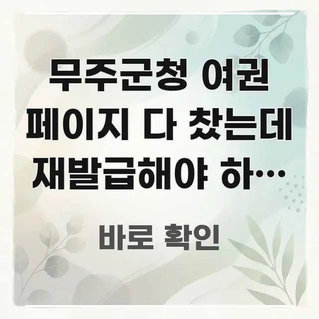 무주군청 여권 페이지 다 찼는데 재발급해야 하나 | 심플하고 명확하게 정리한 텍스트 포스터 이미지 - 활용 예시 이미지