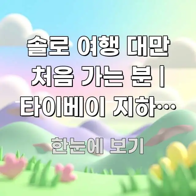솔로 여행 대만 처음 가는 분 | 타이베이 지하철 음식 실용적으로 정리한 핵심 키워드 시각화 이미지 - 가독성을 높이는 이미지