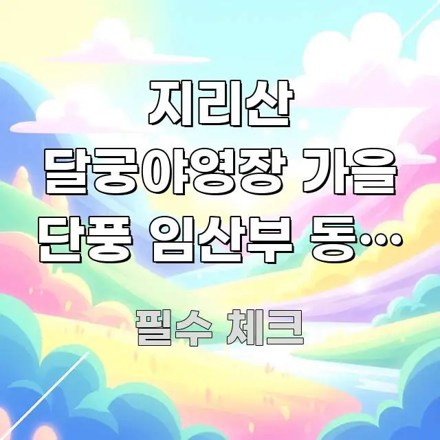 지리산 달궁야영장 가을 단풍 임산부 동반 예약 | 주요 포인트를 요약한 깔끔한 인포그래픽 표지 - 글 흐름을 돕는 시각 자료