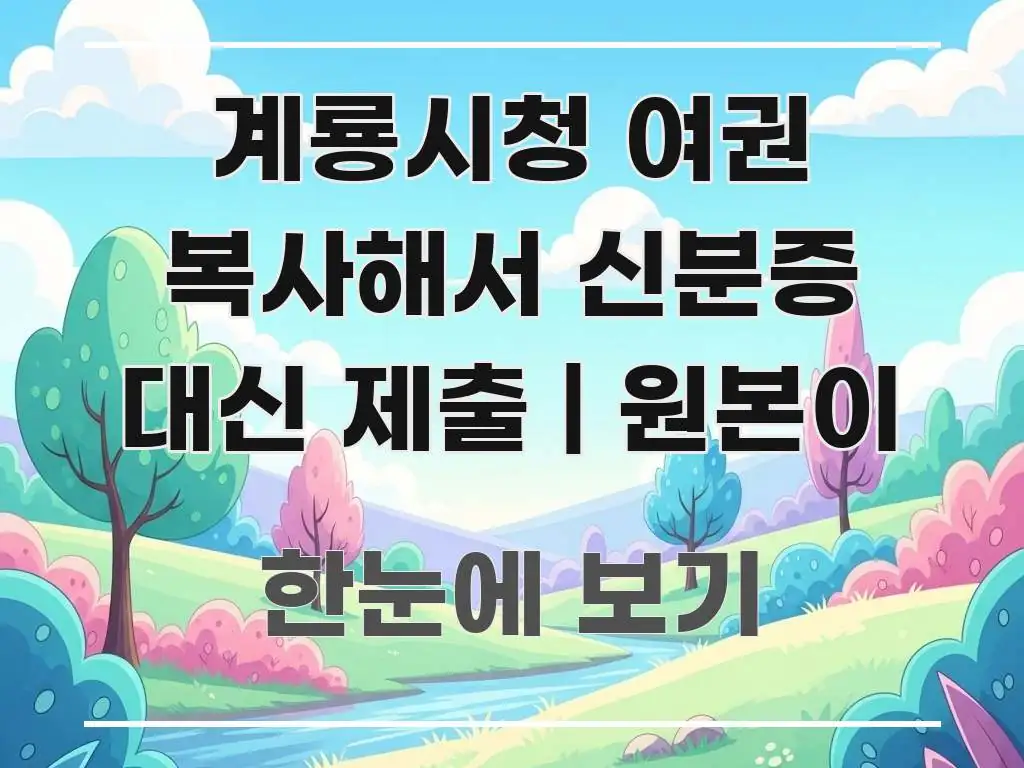 계룡시청 여권 복사해서 신분증 대신 제출 | 원본이 명확하게 정리된 정보 요약 인포그래픽 이미지