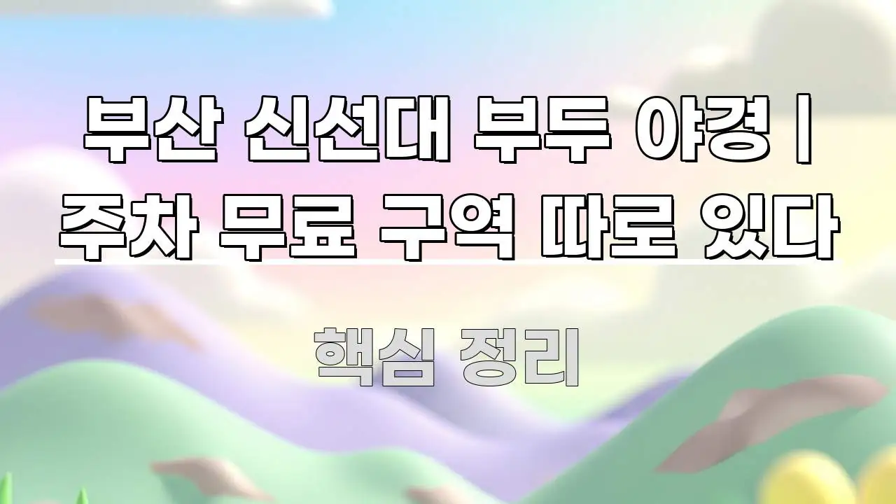 부산 신선대 부두 야경 | 주차 무료 구역 따로 있다 주요 흐름을 설명한 깔끔한 인포그래픽 표지 - 내용 요약을 위한 이미지