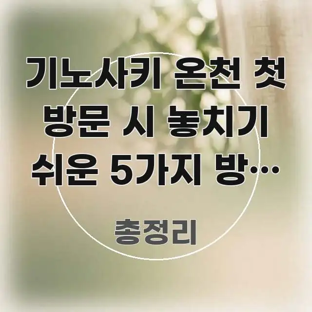 기노사키 온천 첫 방문 시 놓치기 쉬운 5가지 방법 — 간결하고 명료한 정보 요약 인포그래픽 이미지 - 내용 요약을 위한 이미지