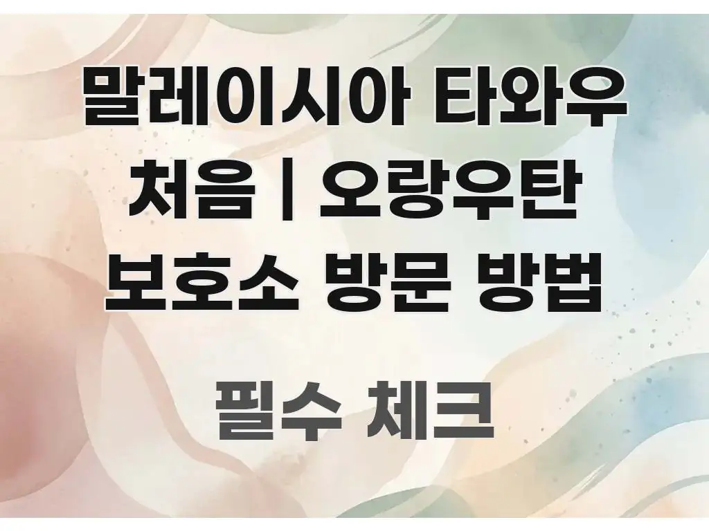 말레이시아 타와우 처음 | 오랑우탄 보호소 방문 방법 핵심 내용을 정리한 가독성 높은 정보 이미지 - 내용 요약을 위한 이미지