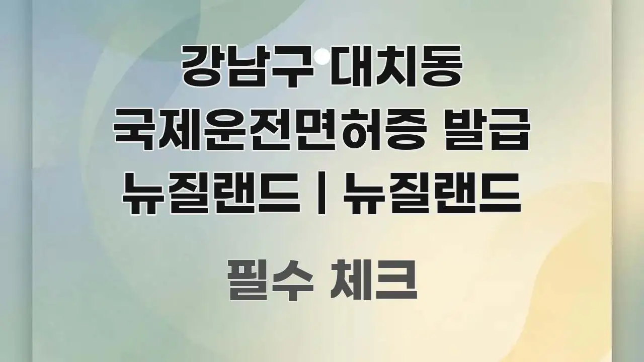 강남구 대치동 국제운전면허증 발급 뉴질랜드 | 뉴질랜드 핵심 내용을 정리한 핵심 정보 비주얼 - 설명을 돕는 이미지