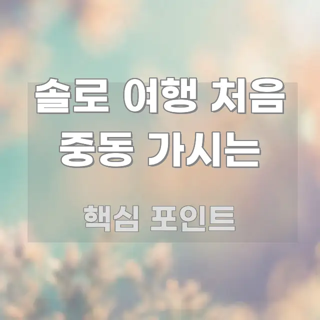 솔로 여행 처음 중동 가시는 핵심 키워드 중심의 가독성 높은 정보 이미지 - 본문 내용과 연관된 이미지