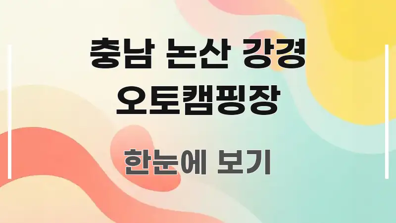 충남 논산 강경 오토캠핑장 주요 흐름을 설명한 텍스트 포스터 이미지 - 본문 내용과 연관된 이미지