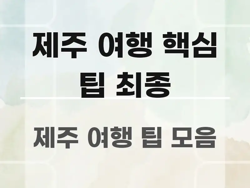 제주 여행 핵심 팁 최종 핵심 정보를 압축한 카드뉴스 스타일 이미지 - 가독성을 높이는 이미지