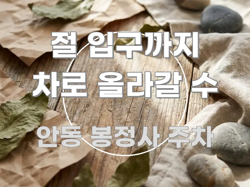 절 입구까지 차로 올라갈 수 핵심만 담은 정보 카드 디자인 이미지 - 참고용 이미지