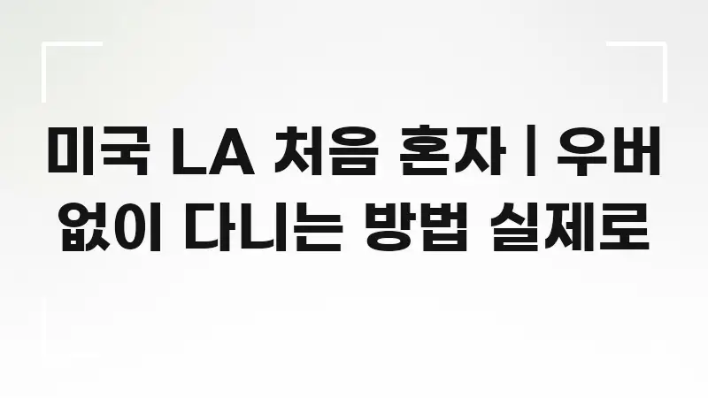 미국 LA 처음 혼자 | 우버 없이 다니는 방법 실제로 신뢰할 수 있는 정보를 담은 가독성 높은 정보 이미지